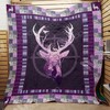 Purple Gradient Hunting Deer Hunting Lo Quilt Blanket for Hunting Lovers