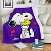 Purple Snoopy and Woodstock Premium Blanket - For Your Bedroom