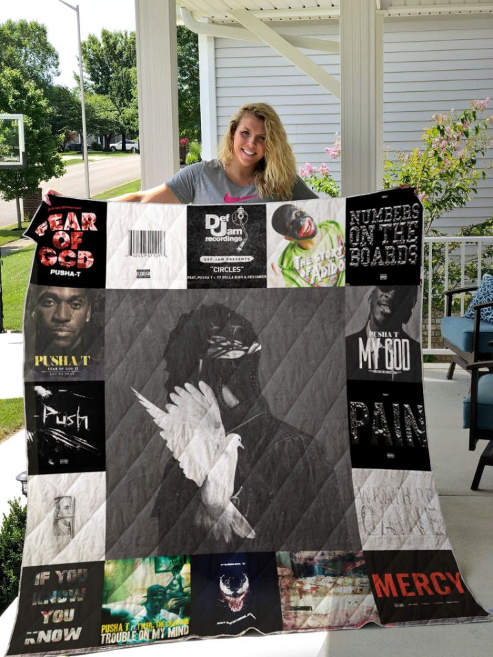 Pusha T Albums Quilt Bedding Set for Hip Hop Fans