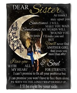 Quilt Bedding Set for Bestie or Family: At Times I May Upset You Plush Blanket for Sister