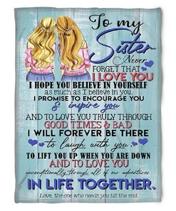 Quilt Bedding Set for Bestie or Family: Believe in Yourself Plush Blanket for Sister