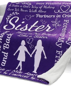 Quilt Bedding Set for Bestie or Family: Best Friends Forever Fleece Blanket for Sister