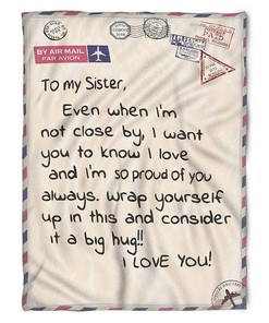 Quilt Bedding Set for Bestie or Family: I'm So Proud of You Fleece Blanket for Sister