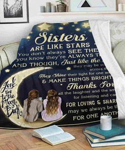 Quilt Bedding Set for Bestie or Family: Sister Like a Star Fleece Blanket for Sister