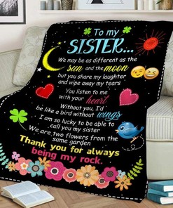 Quilt Bedding Set for Bestie or Family: We may be as Different as the Sun and Moon Fleece Blanket
