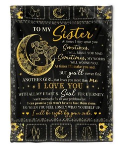 Quilt Bedding Set for Sister: Another Girl That Loves You More Than Me I Love You Plush Blanket