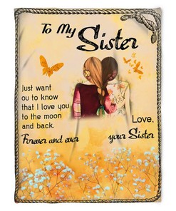 Quilt Bedding Set for Sister: Love Your Sister Fleece Blanket for Family