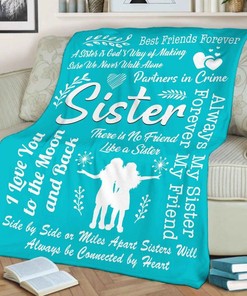 Quilt Bedding Set for Sister: There is No Friend like a Sister Fleece Blanket for Family