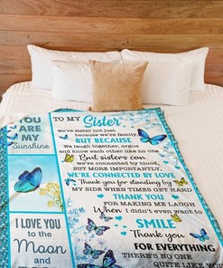 Quilt Bedding Set for Sister: We're Sisters not Just Butterflies Fleece Blanket