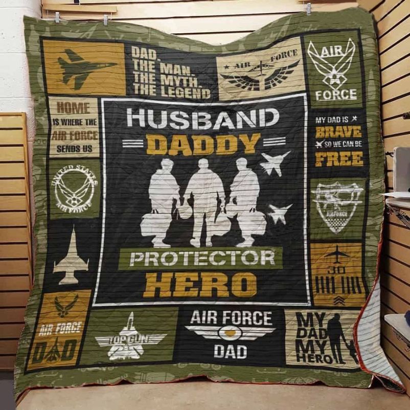 Quilt Bedding Set for Veterans Husband Daddy Protector Hero