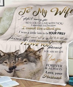 Quilt Bedding Set for Wolf Lovers To My Wife I Love You Forever And Always Love Your Husband