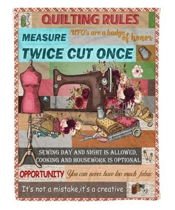 Quilting Rules It's Not A Mistake It's A Creative Fleece Blanket for Quilting Enthusiasts