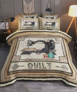 Quilting Sewing Machine Cotton Bed Sheets Spread Comforter Duvet Cover Bedding Set Full