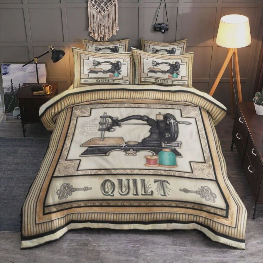 Quilting Sewing Machine Cotton Bed Sheets Spread Comforter Duvet Cover Bedding Set Full