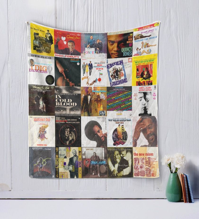 Quincy Jones Style 2 Quilt Blanket for Jazz Music Lovers