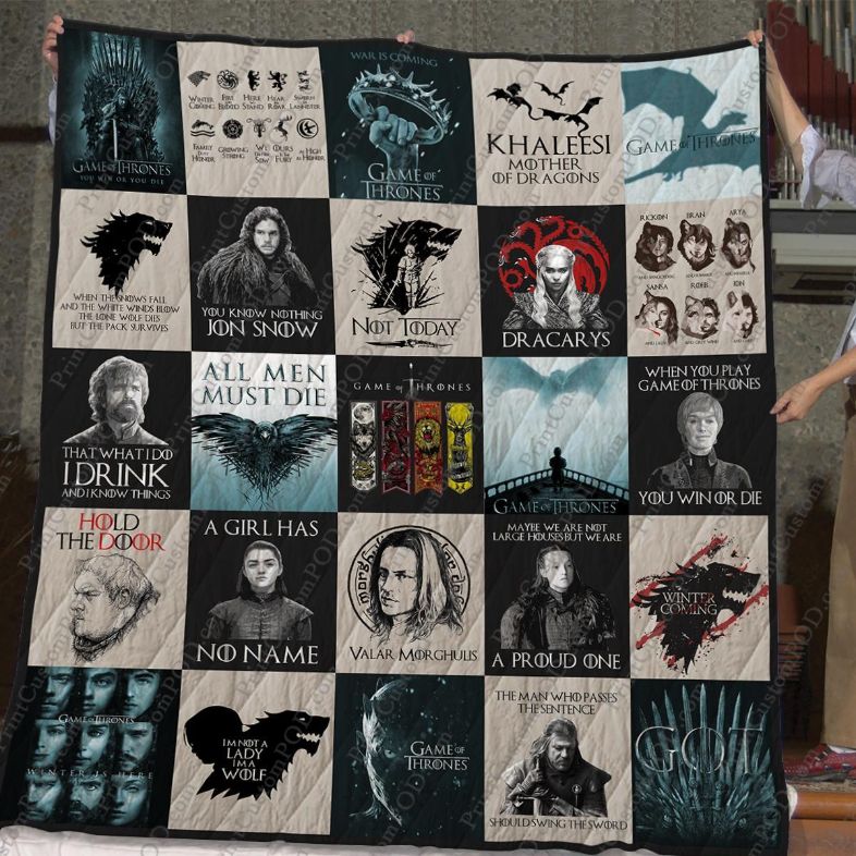 Quotes Game Of Thrones Quilt Bedding Set for Fans with Epic Quotes