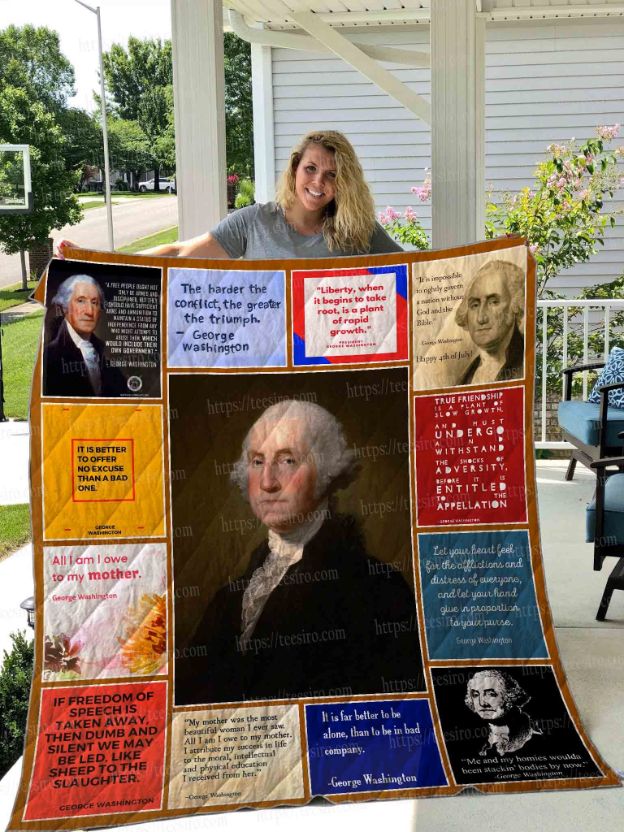 Quotes George Washington Collection Quilt Blanket for History Lovers