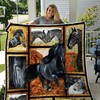 Racing Friesian Horse Quilt Bed Set