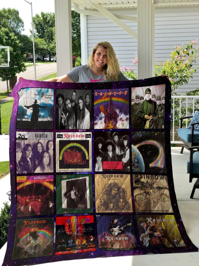 Rainbow Band Quilt Bedding Set for Music Lovers