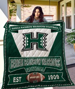 Rainbow Hawaii Warriors Quilt Bedding Set for NCAA Fans