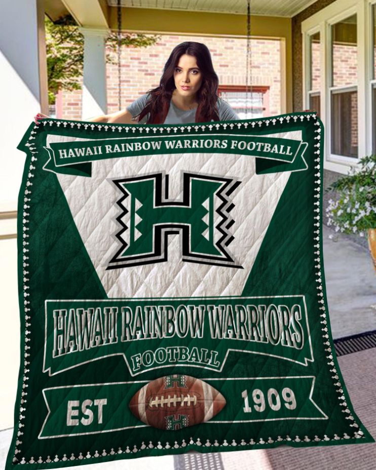 Rainbow Hawaii Warriors Quilt Bedding Set for NCAA Fans