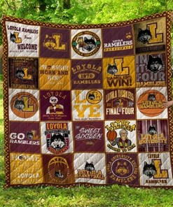 Ramblers Win Loyola Chicago Ramblers Collection Combined Ncaa Quilt Bedding Set - Celebrate Your Fandom
