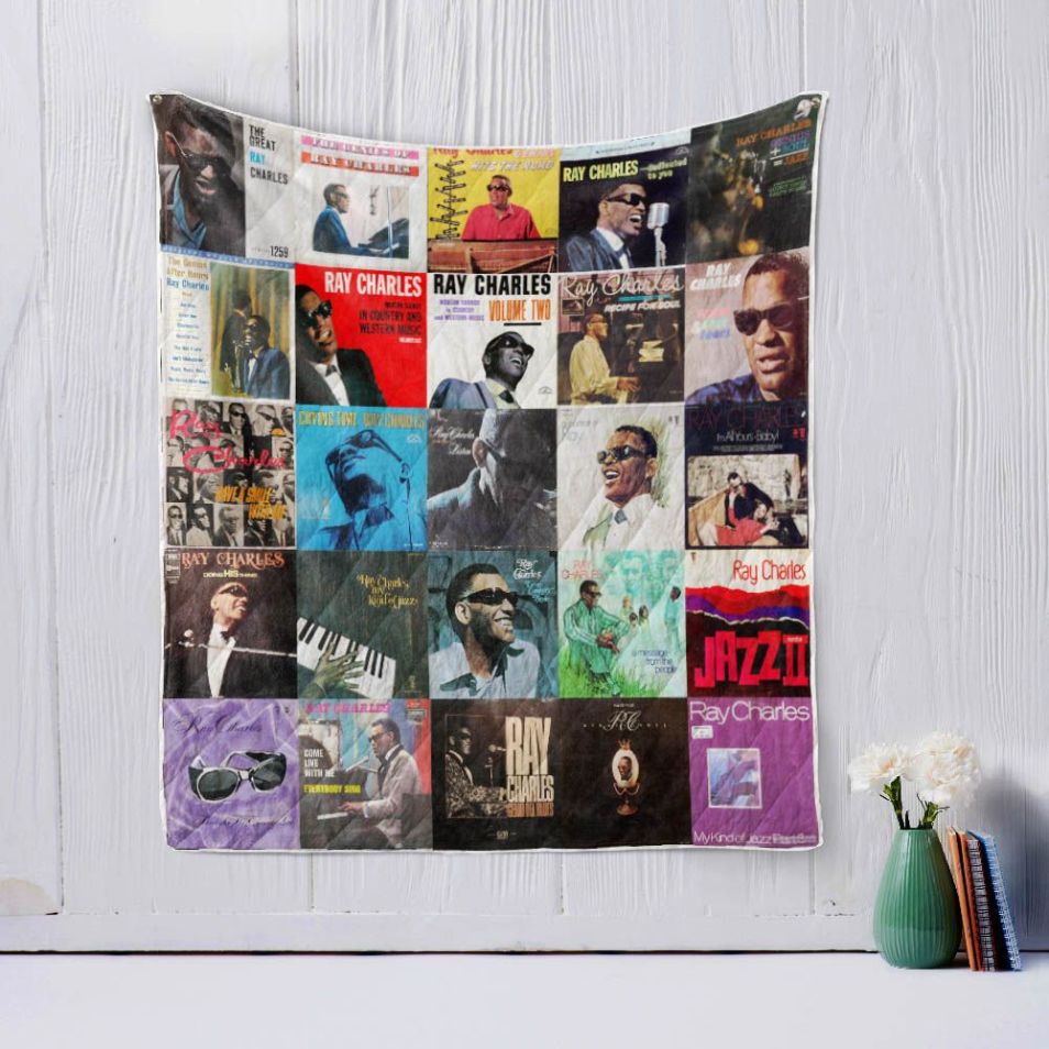 Ray Charles Vintage Quilt Blanket for Music Fans