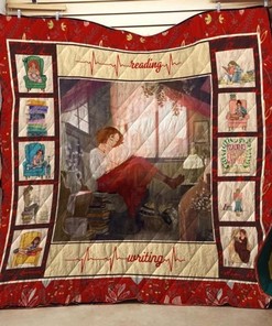 Reading And Writing Customized Quilt - A perfect gift for book lovers, this customized quilt blanket is sure to impress.