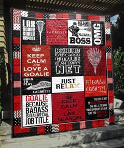 Red Quilt Blanket Vh09 - For Lacrosse Fans