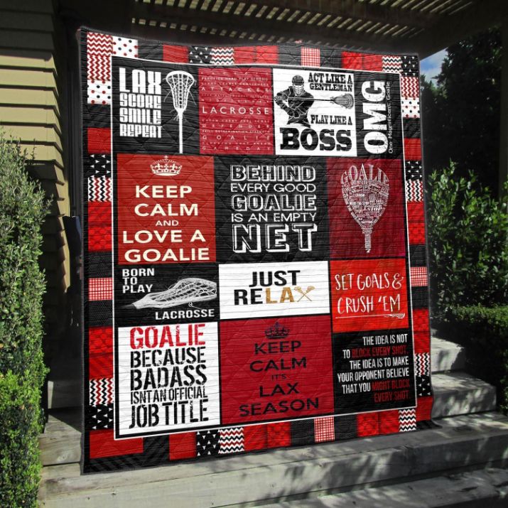 Red Quilt Blanket Vh09 - For Lacrosse Fans