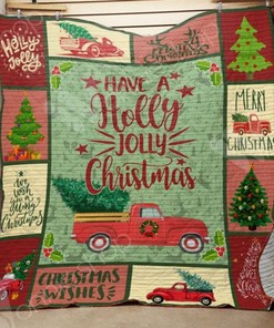 Red Truck Christmas Blanket - Merry and Bright for the Holidays