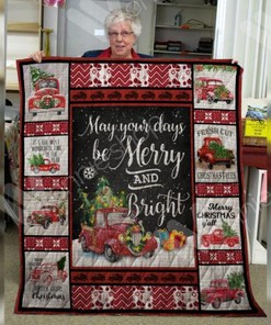 Red Truck Christmas Quilt Bedding Set to Add Some Christmas Vibes To Your Bedroom