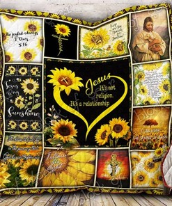 Relaxing Sunflower Jesus Quilt Blanket Perfect For Religious Souls