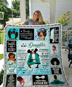 Remember Whose Daughter You Are- Black Personalized Quilt Bedding Set for Girls.
