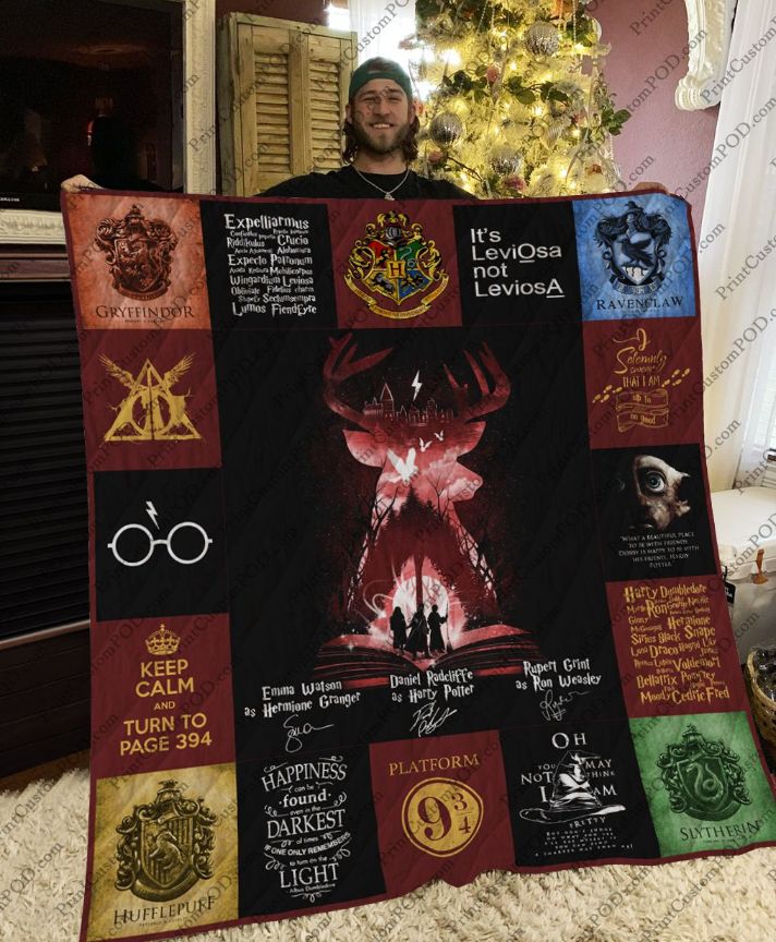 Retro Harry Potter Quote Designs Quilt Blanket for Fans