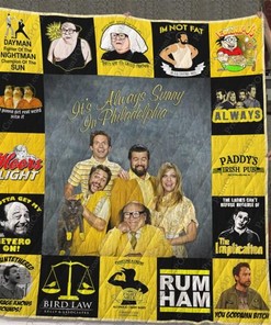 Retro It's Always Sunny In Philadelphia Quilt for Comedy Show Fans