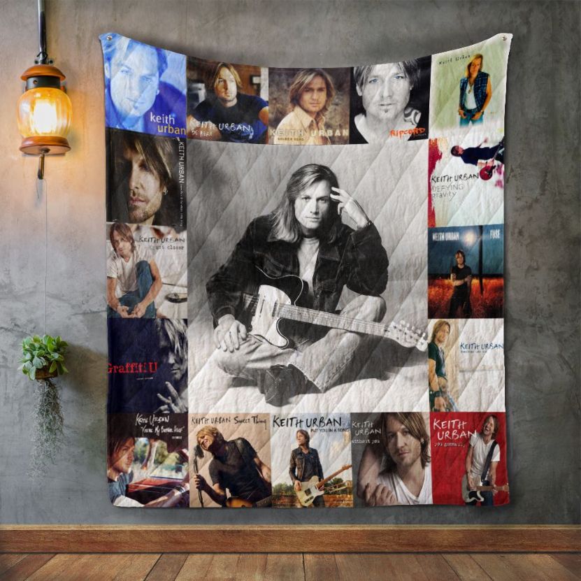 Retro Keith Urban Collected Album Covers Quilt Bedding Set - Perfect for Country Music Fans