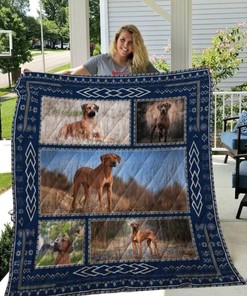 Rhodesian Ridgeback Pictures Quilt Blanket - Personalized Gift for Dog Lovers