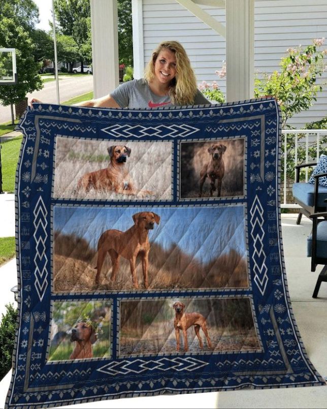 Rhodesian Ridgeback Pictures Quilt Blanket - Personalized Gift for Dog Lovers
