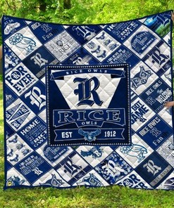 Rice Owls NCAA Quilt Blanket - Show Your Support with This Quilted Bedding