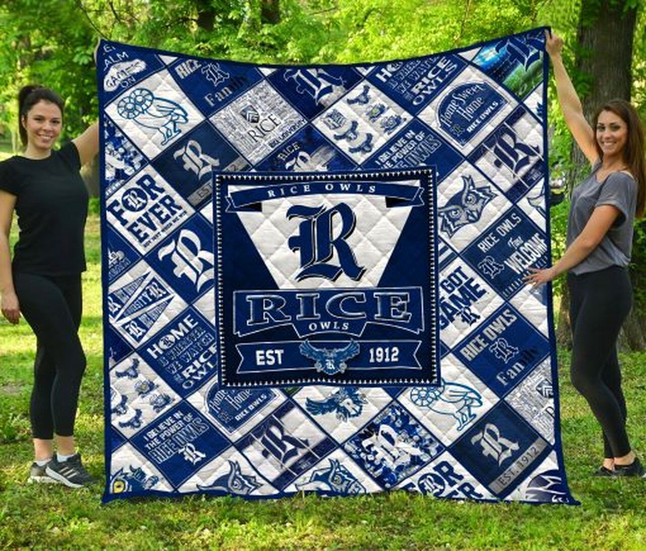 Rice Owls NCAA Quilt Blanket - Show Your Support with This Quilted Bedding
