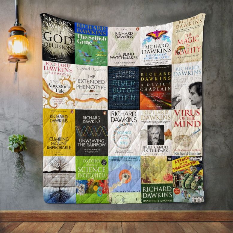 Richard Dawkins Books Quilt Blanket - Personalized Gift for Book Lovers