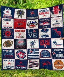 Richmond Spiders Ncaa Quilt Bedding Set with Collected Quilt Blanket for Fans