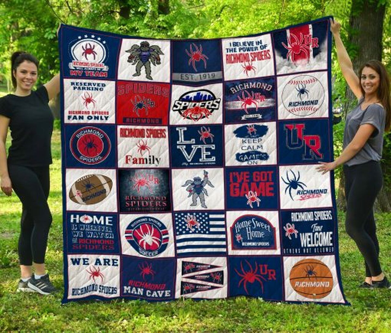 Richmond Spiders Ncaa Quilt Bedding Set with Collected Quilt Blanket for Fans