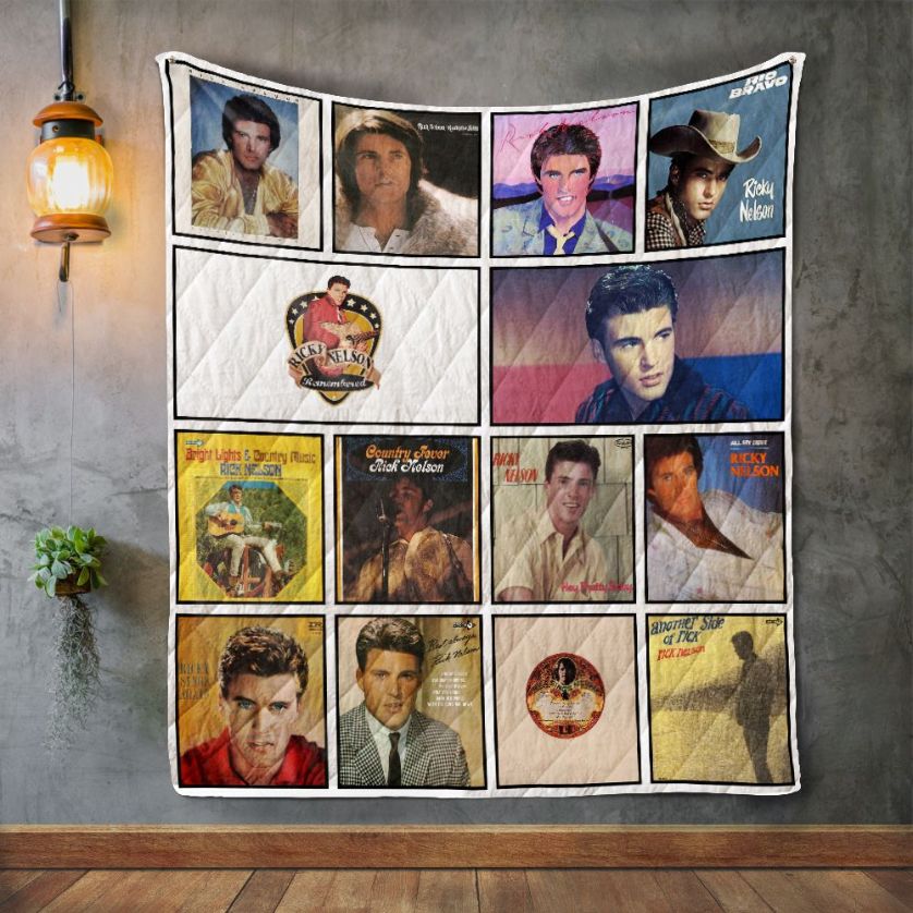 Ricky Nelson 2 Album Covers Quilt Blanket for Music Fans