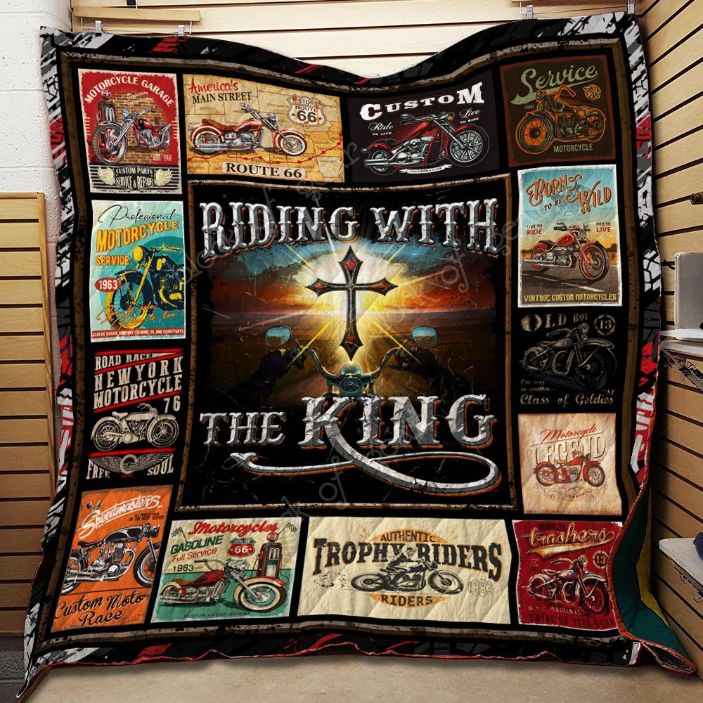 Riding With The King Quilt Blanket Great Customized Quilt Gifts for Birthday Christmas Thanksgiving for Music Fans
