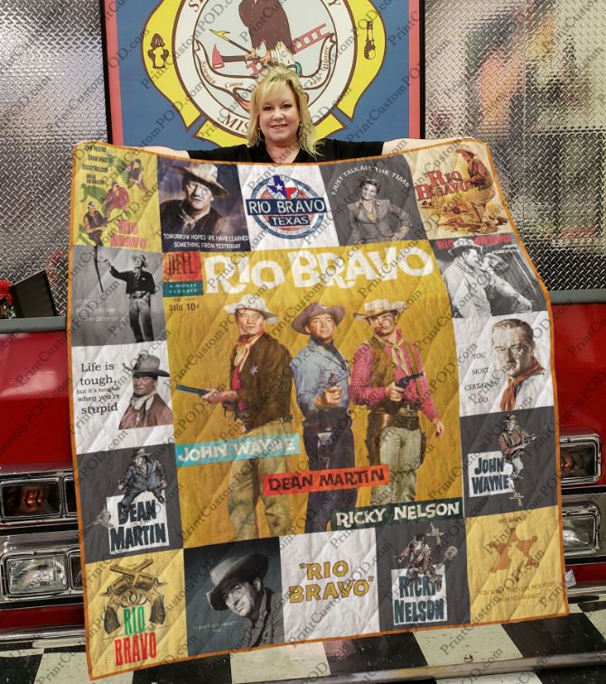 Rio Bravo Fans Quilt Blanket - Tribute to the Classic Western Film