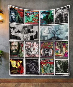 Rob Zombie Album Covers Quilt Blanket for Horror Music Fans