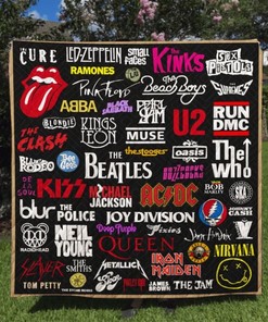 Rock And Roll Quilt Bedding Set with Premium Comfy Sofa Throw Bedding Set