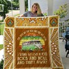 Rock and Roll Drift Away Hippie Van Quilt Blanket
